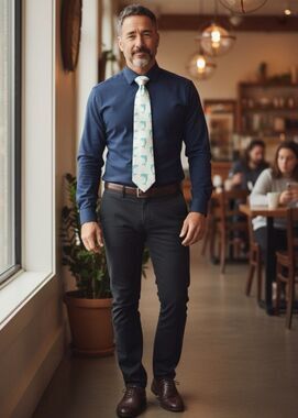 Beautiful Handmade Dolphins Tie - Adult Necktie